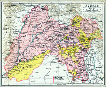 mappa del REGIONE PUNJABI INDIA